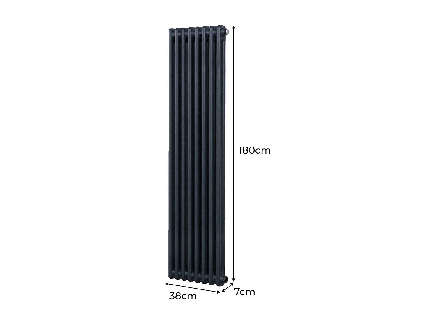 Radiatore Termosifone a 2 colonne - 1800 x 382mm - Grigio antracite