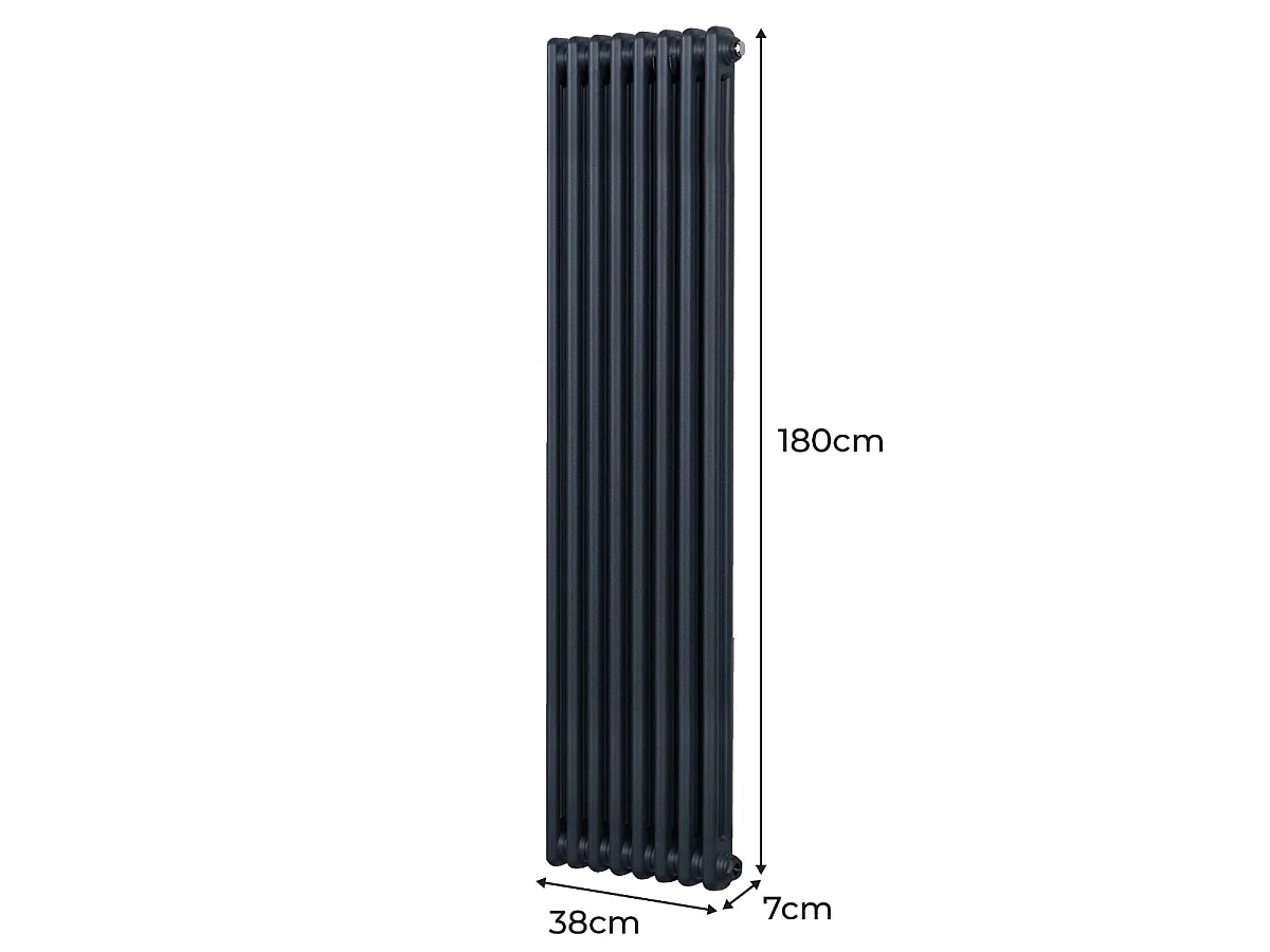 Radiateur Traditionnel à 2 Colonnes – 1800 x 382 mm – Gris Anthracite