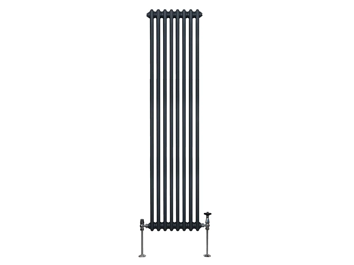 Tradisjonell 2-kolonne radiator - 1800 x 382 mm - antrasittgrå