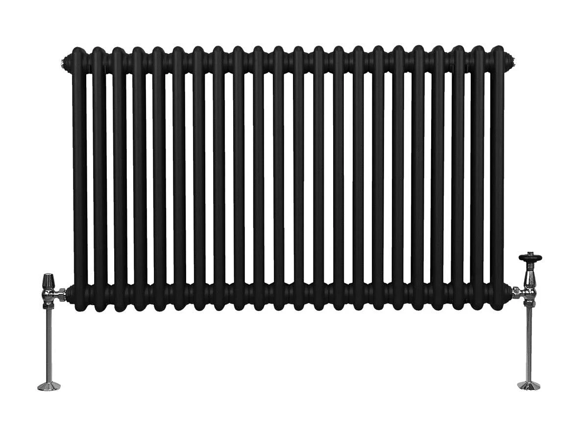 Traditional 2 Column Radiator - 600 x 1012mm - Black