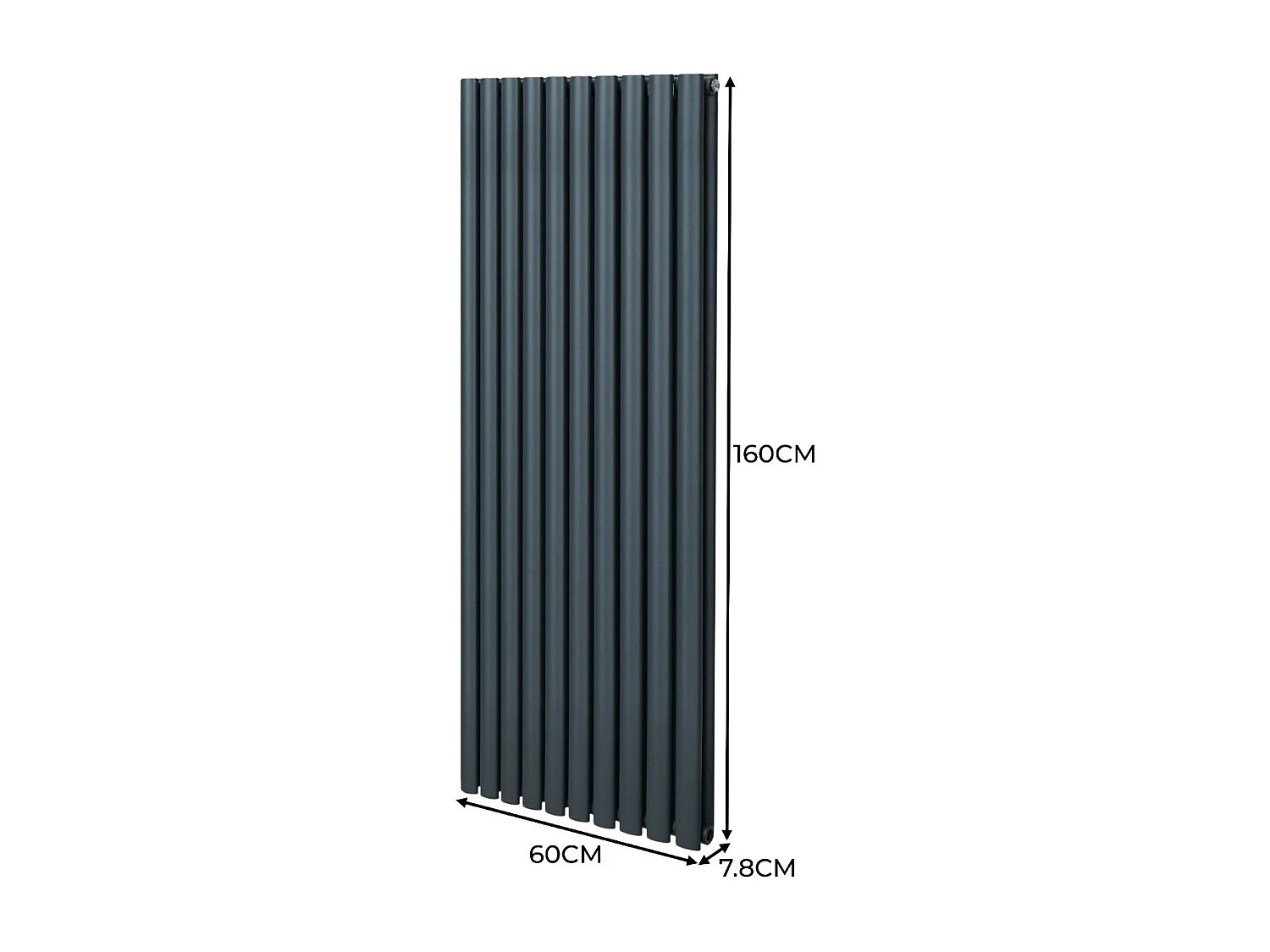 Oval Column Radiator – 1600mm x 600mm – Anthracite Grey