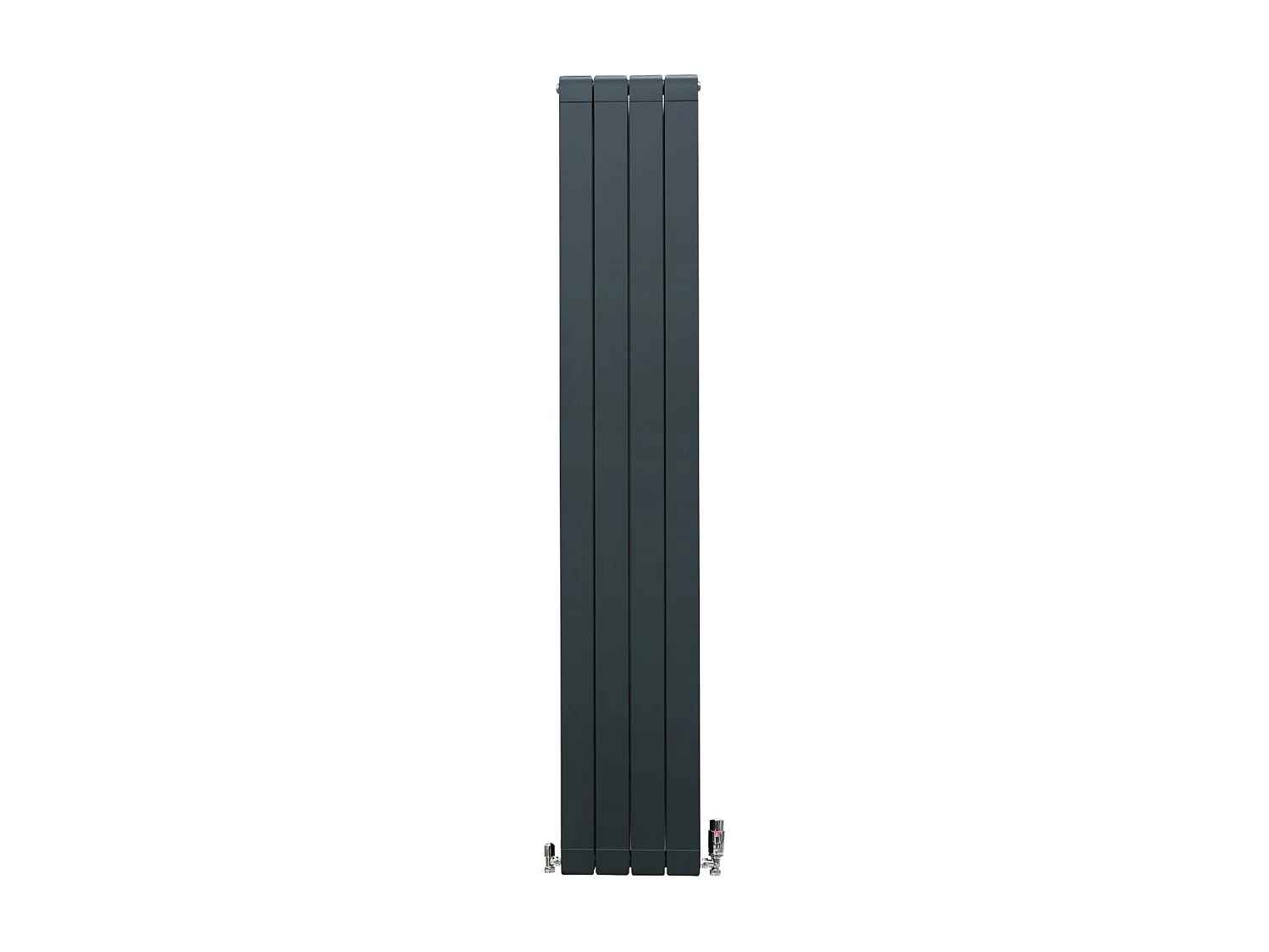 Aluminium Radiator & Valves - 1800mm x 315mm - Anthracite Grey