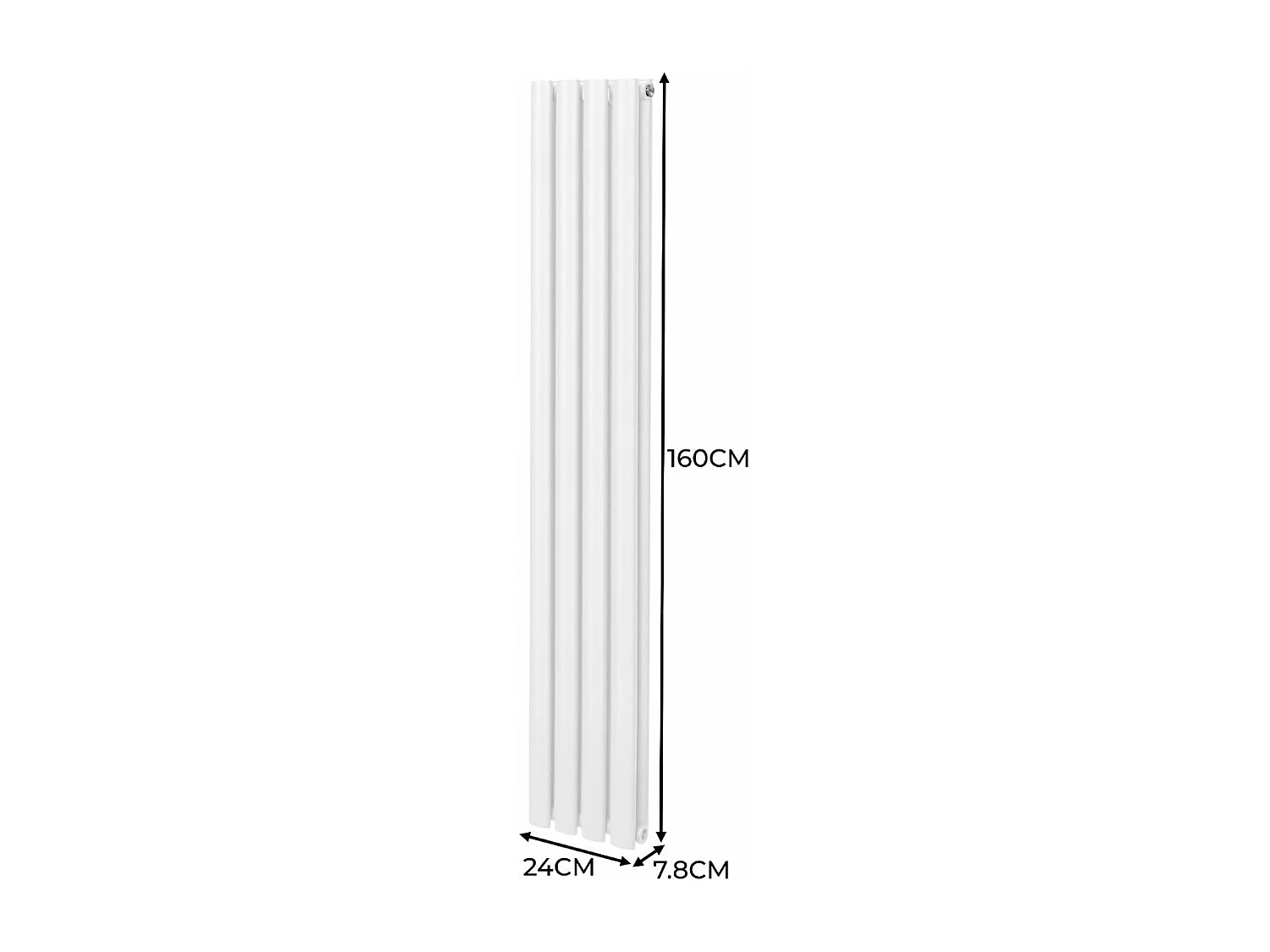 Radiador De Columna Ovalada Vertical Blancoo 160cm x 24cm
