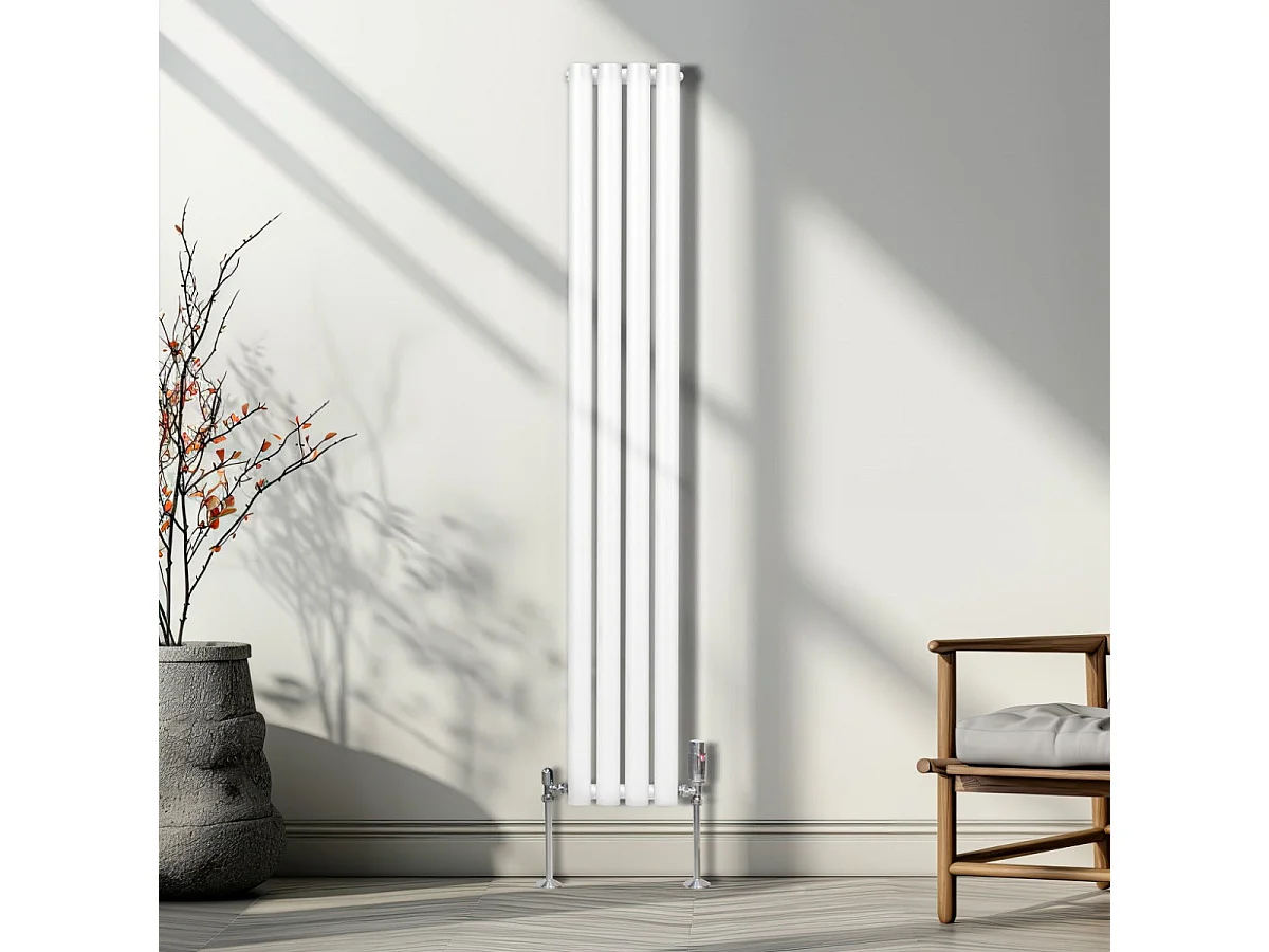 Radiador De Columna Ovalada Vertical Blancoo 160cm x 24cm