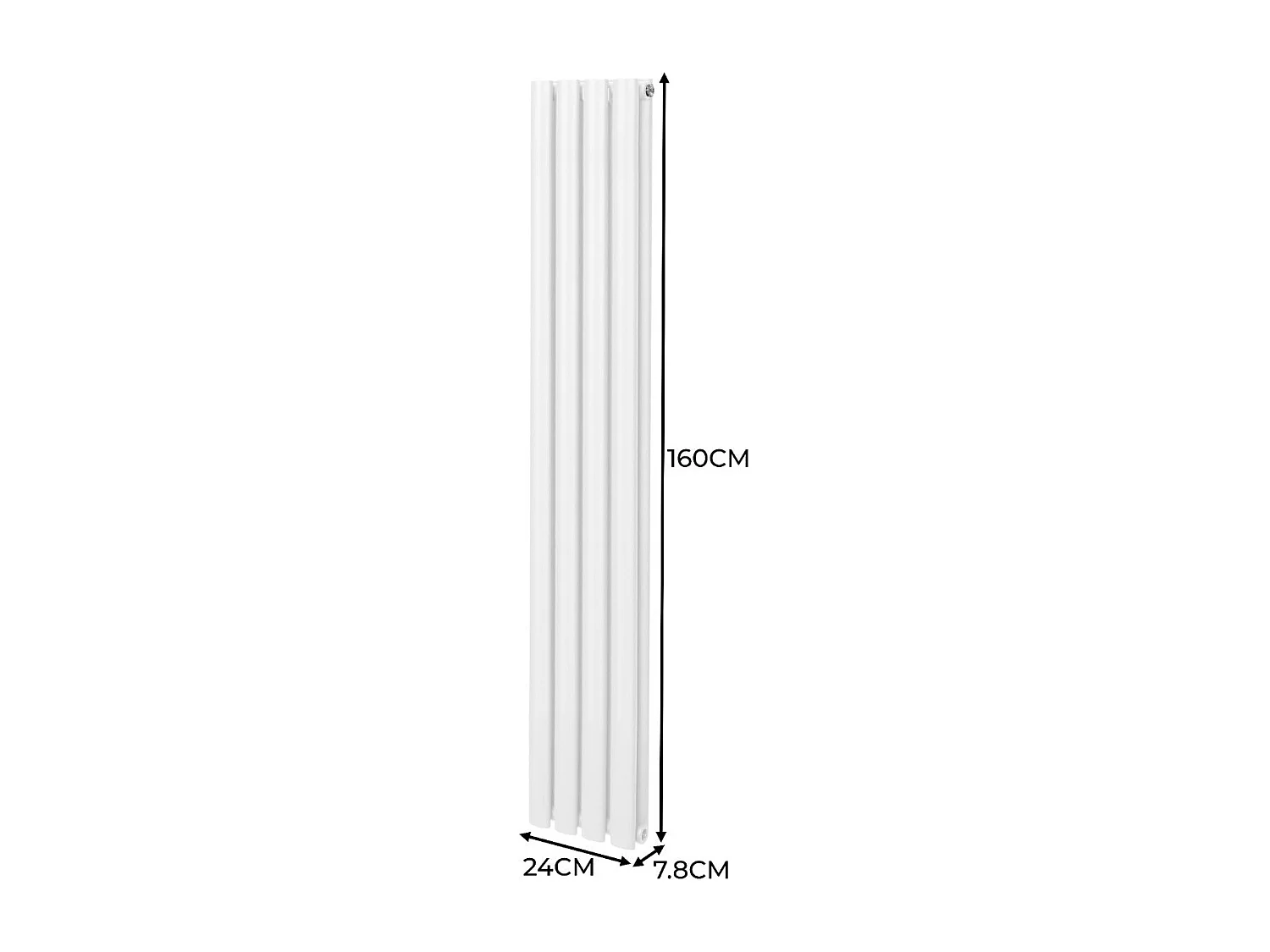 Grzejnik kolumnowy owalny – 1600 mm x 240 mm – biały