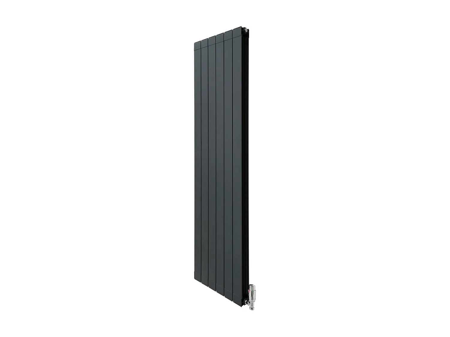 Grzejnik aluminiowy i zawory – 1800 mm x 475 mm – antracytowy szary