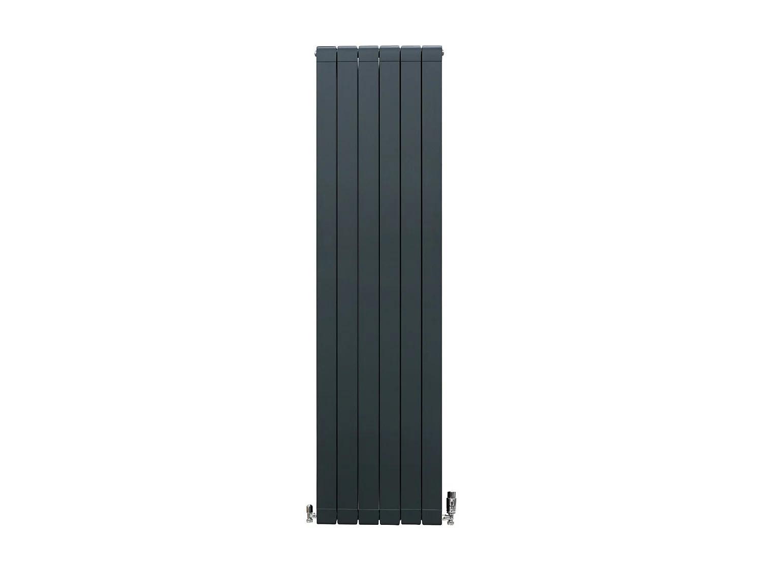 Grzejnik aluminiowy i zawory – 1800 mm x 475 mm – antracytowy szary