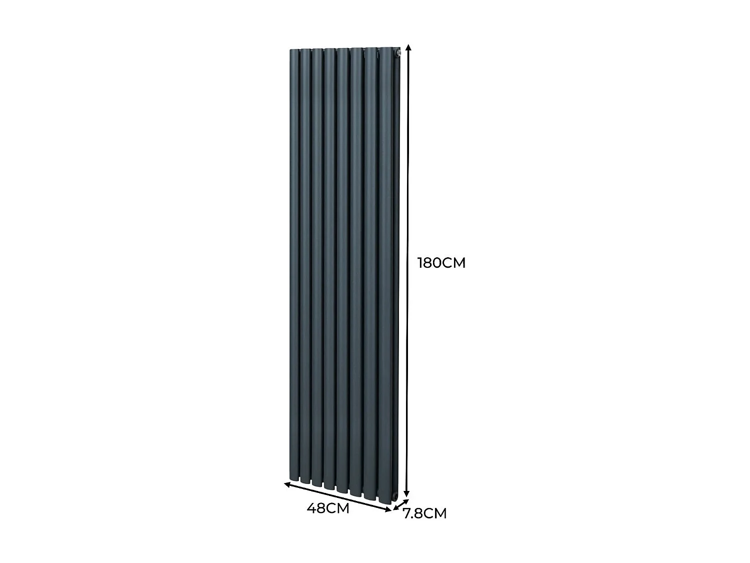 Oval Column Radiator – 1800mm x 480mm – Anthracite Grey