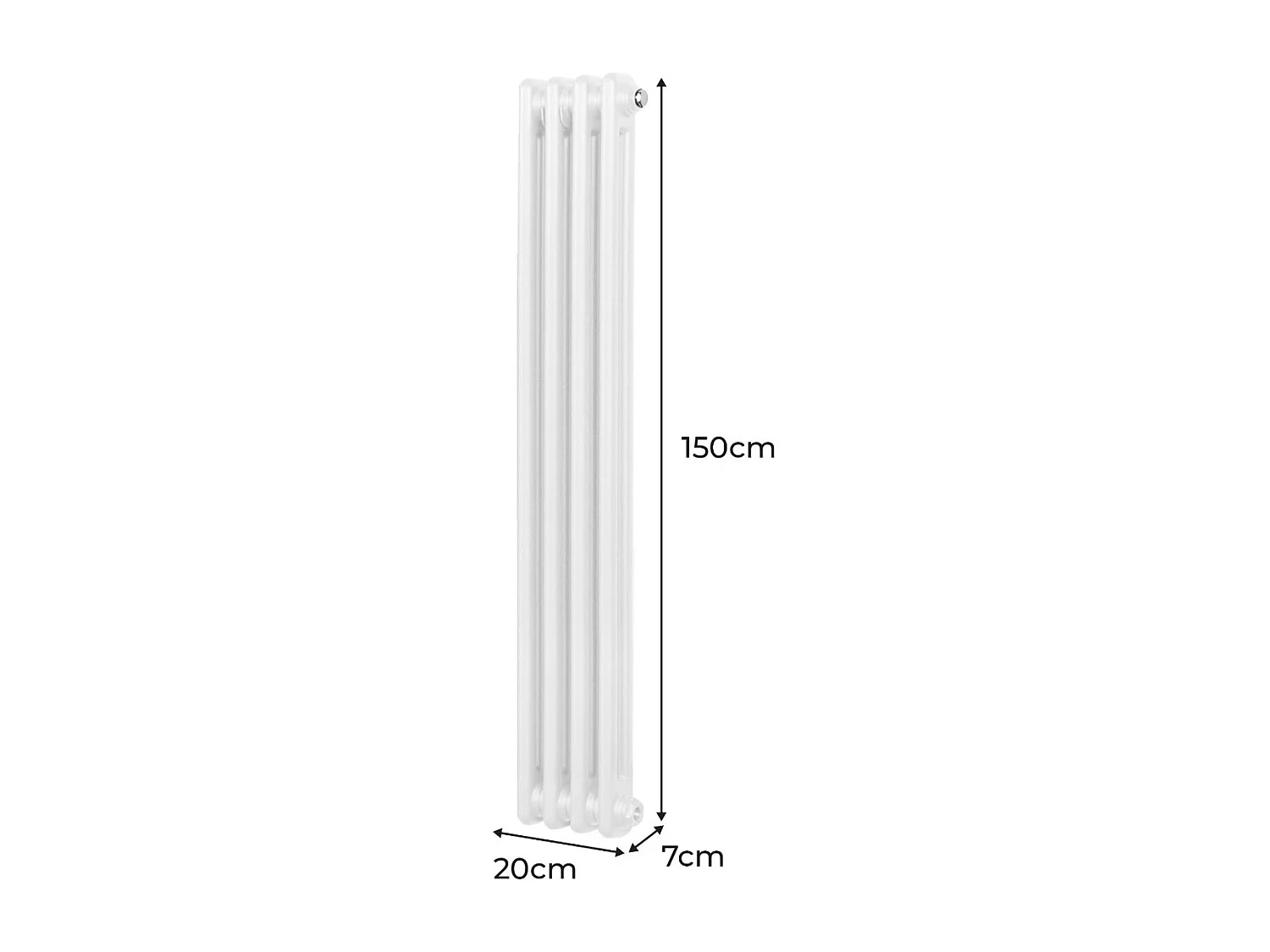 Tradycyjny grzejnik 2-kolumnowy - 1500 x 202 mm - biały