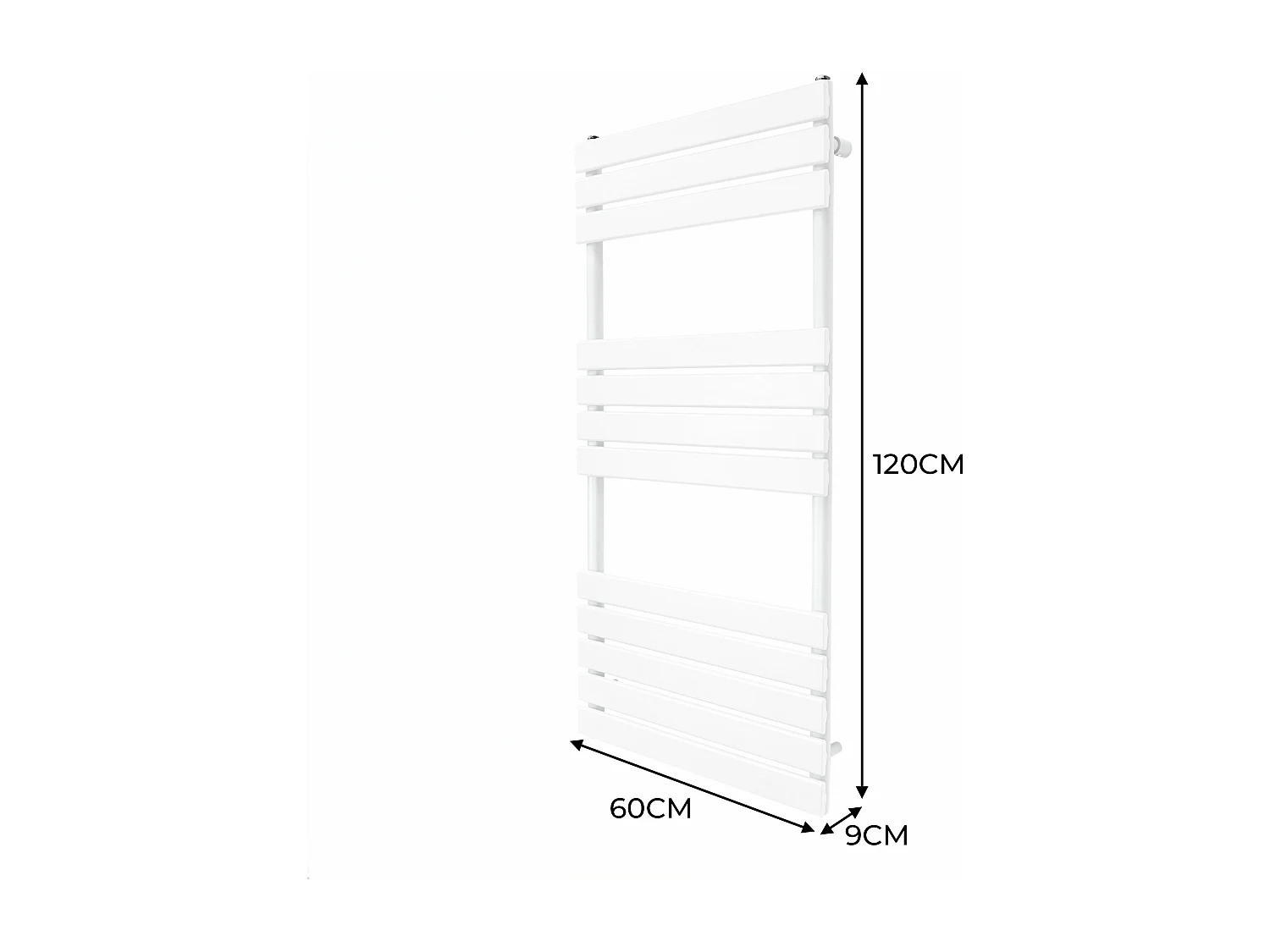 Grzejnik łazienkowy panelowy – 1200 mm x 600 mm – biały
