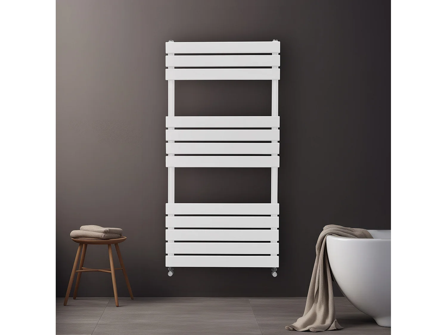 Grzejnik łazienkowy panelowy – 1200 mm x 600 mm – biały