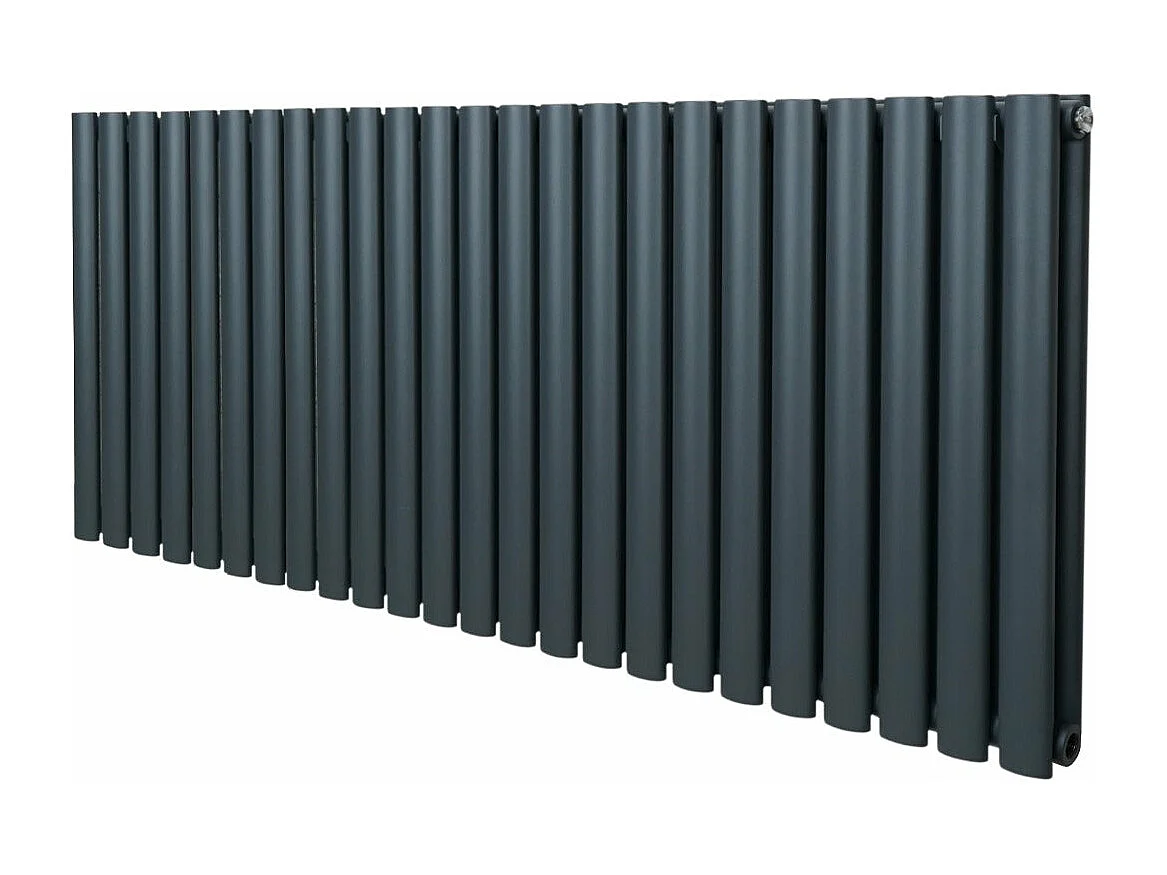 Radiador De Columna Ovalada Horizontal Gris Antracita 60cm x 144cm