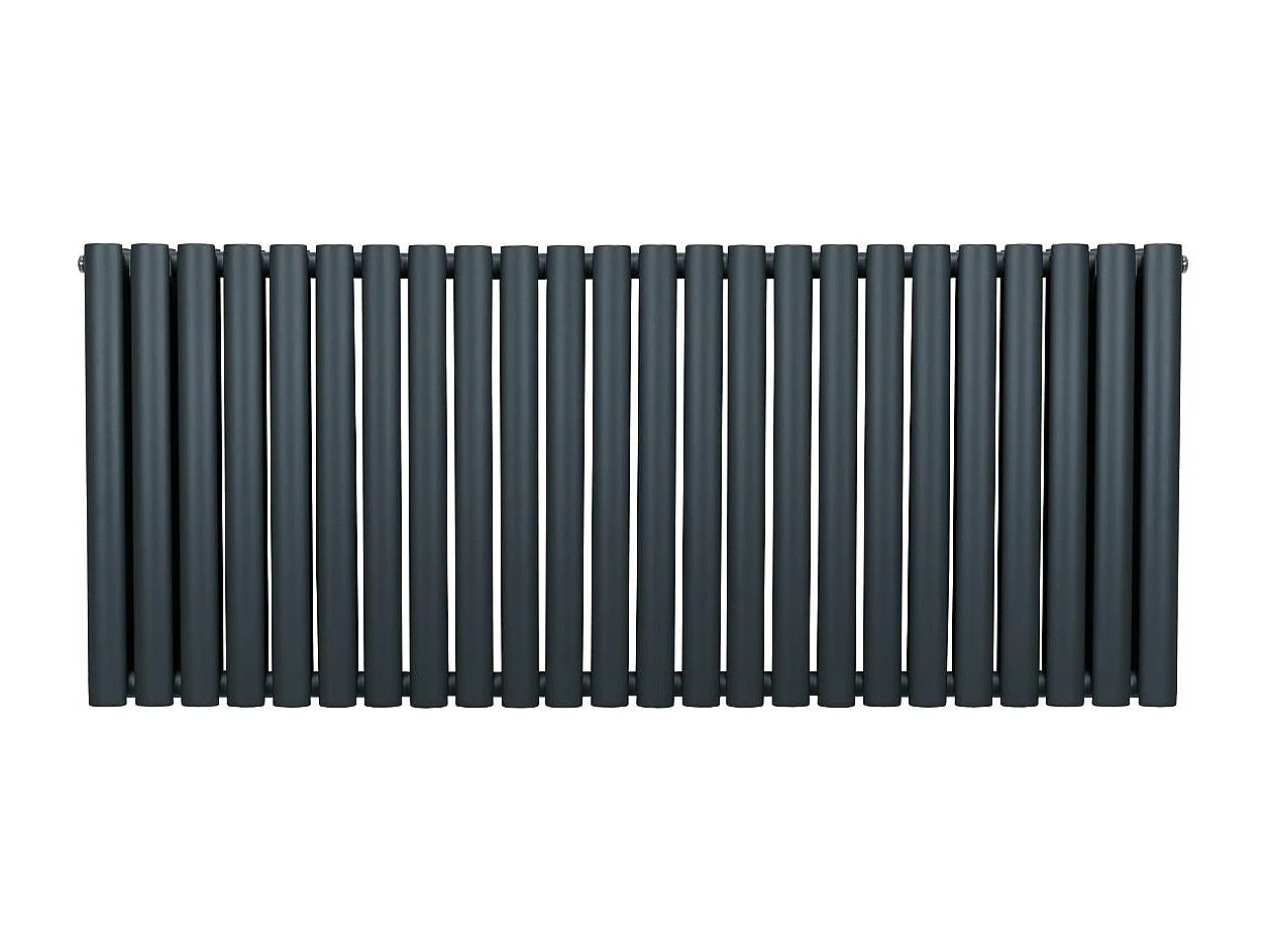 Radiador De Columna Ovalada Horizontal Gris Antracita 60cm x 144cm