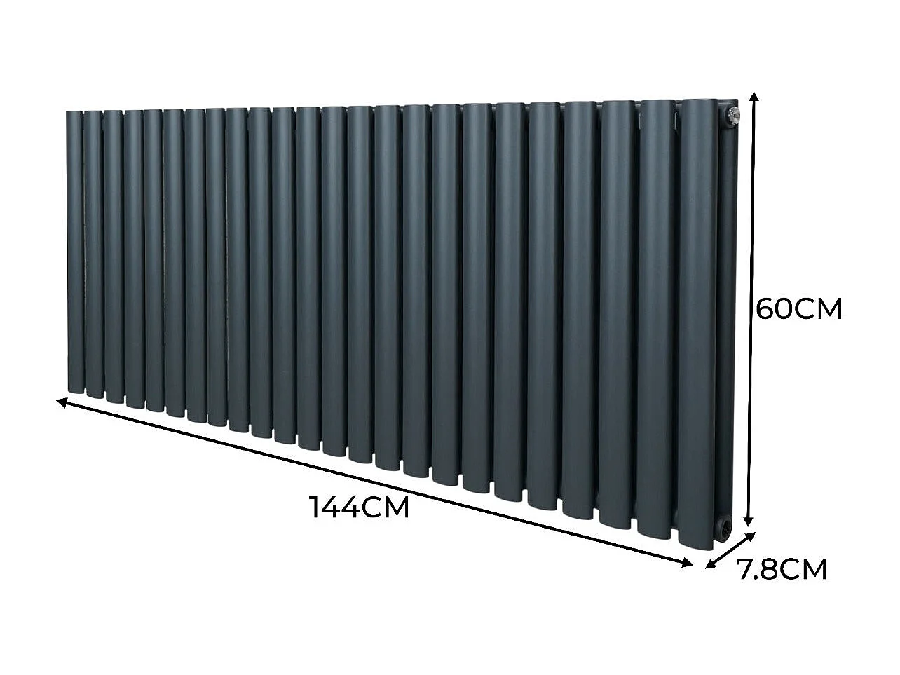 Grzejnik kolumnowy owalny – 600 mm x 1440 mm – antracytowo-szary