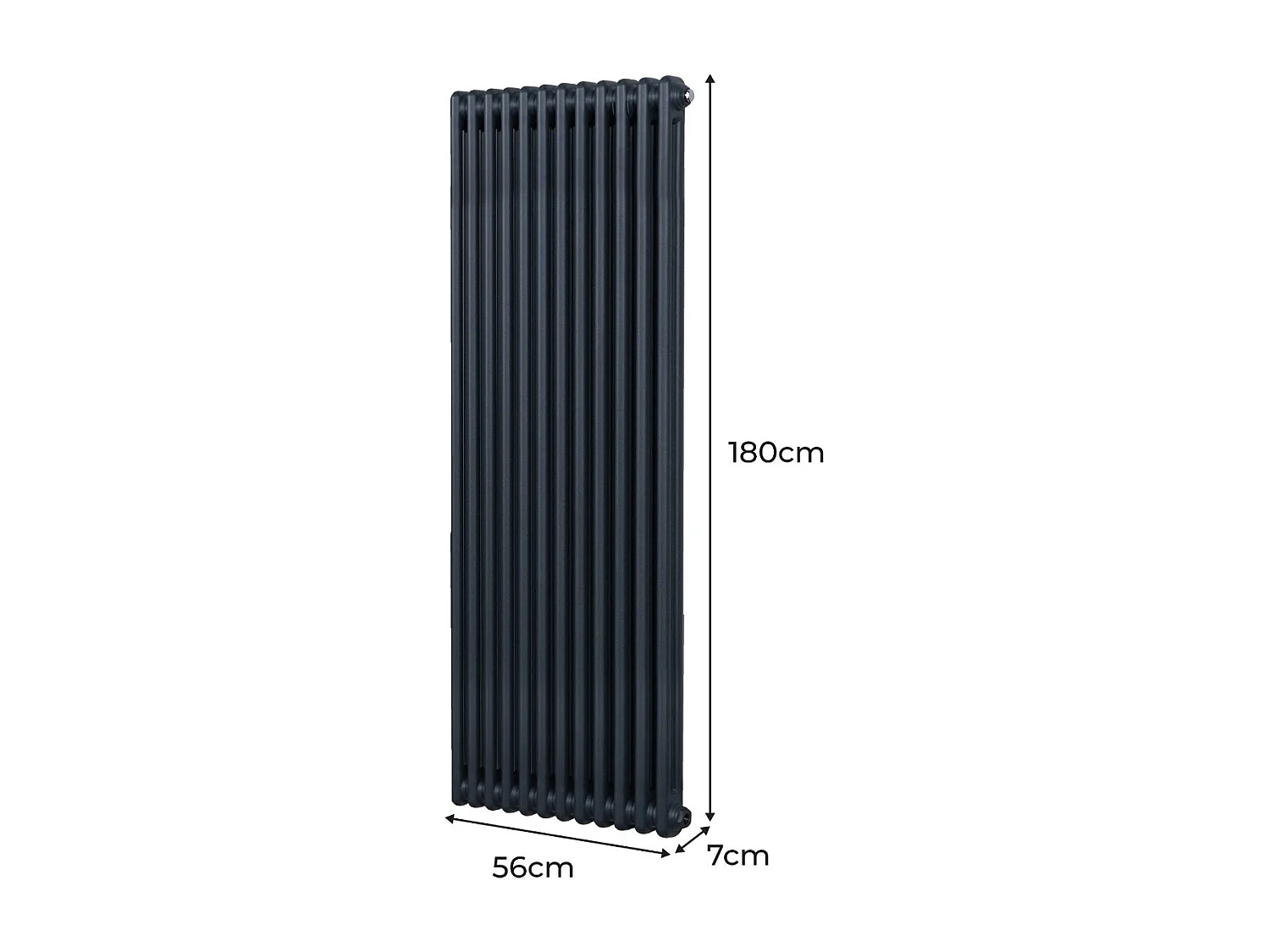 Traditional 2 Column Radiator - 1800 x 562mm - Anthracite Grey