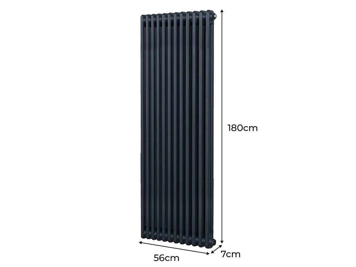 Traditional 2 Column Radiator - 1800 x 562mm - Anthracite Grey
