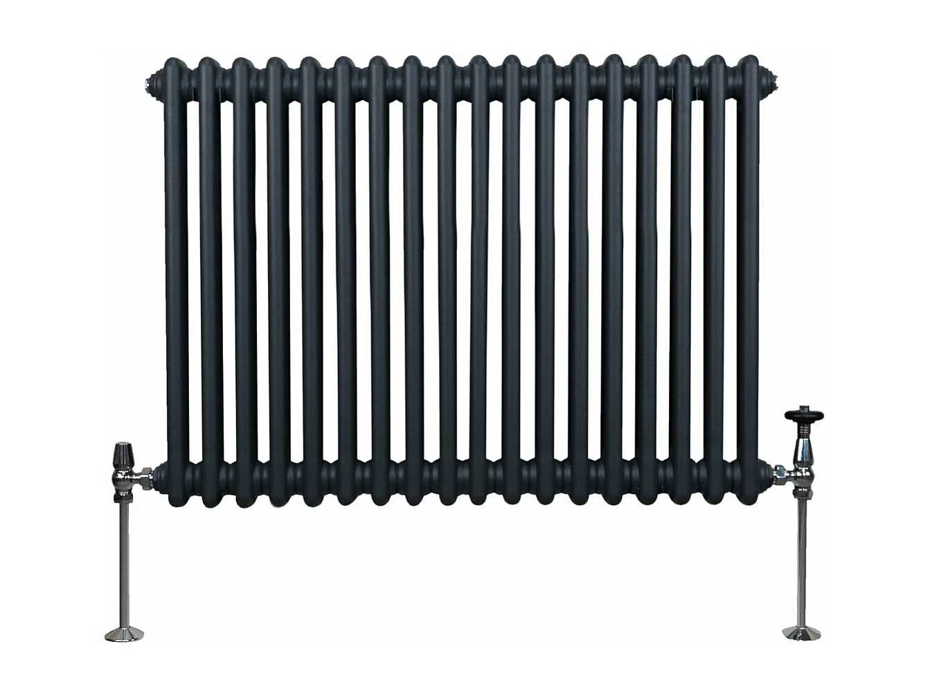 Radiador Tradicional 2 Columnas Calefacción Central Horizontal Gris Antracita 60x83 cm