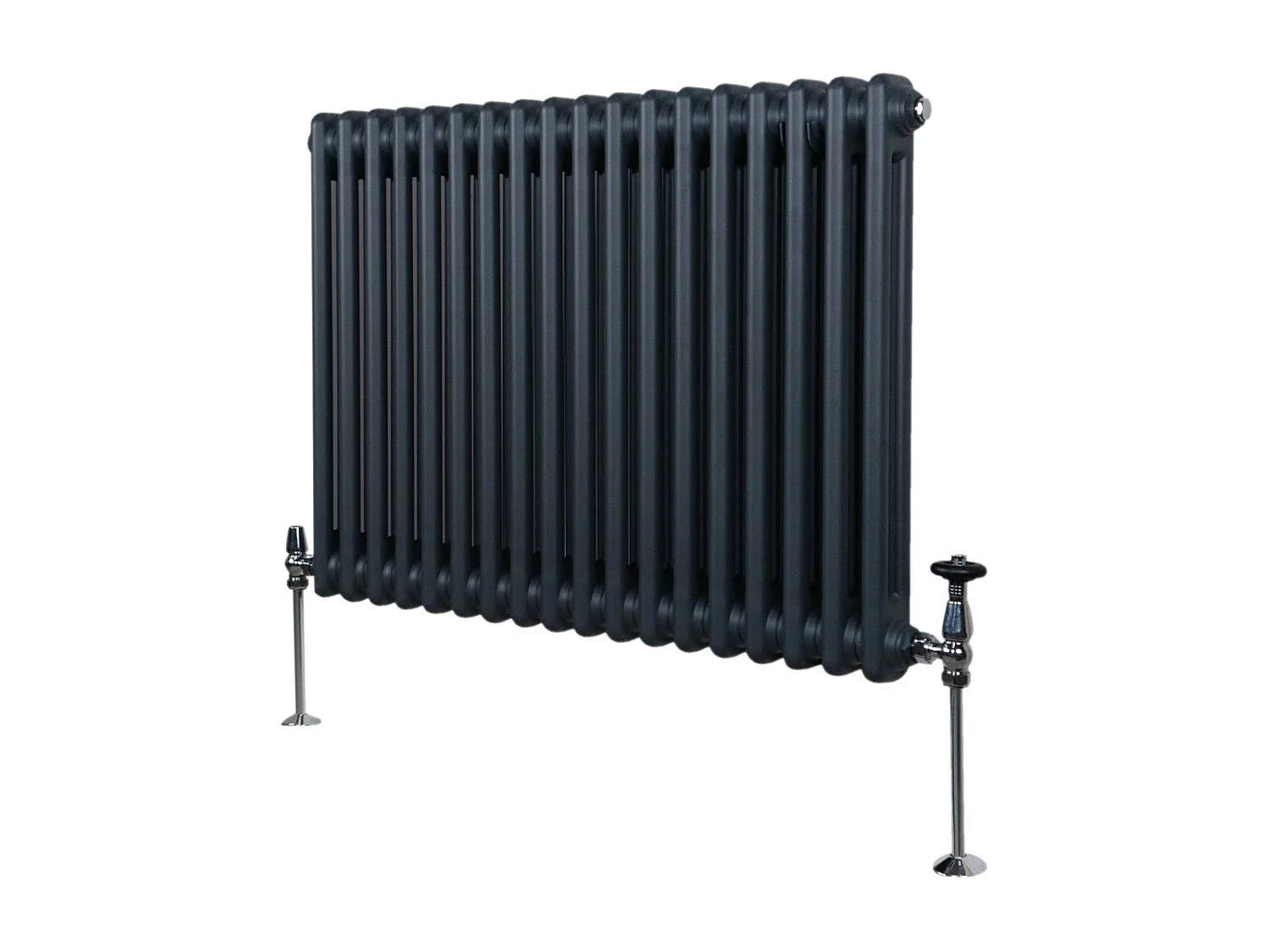 Radiador Tradicional 2 Columnas Calefacción Central Horizontal Gris Antracita 60x83 cm