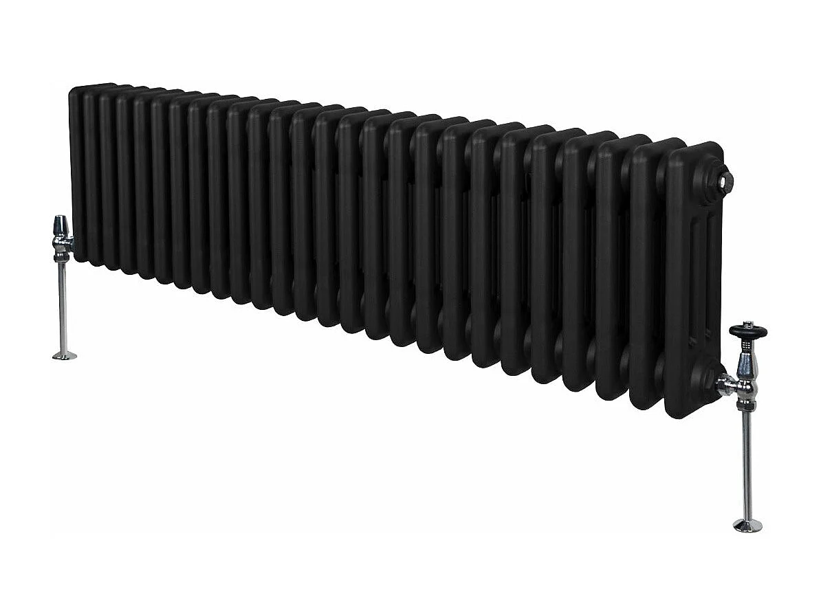 Tradycyjny grzejnik 3-kolumnowy - 300 x 1192 mm - czarny