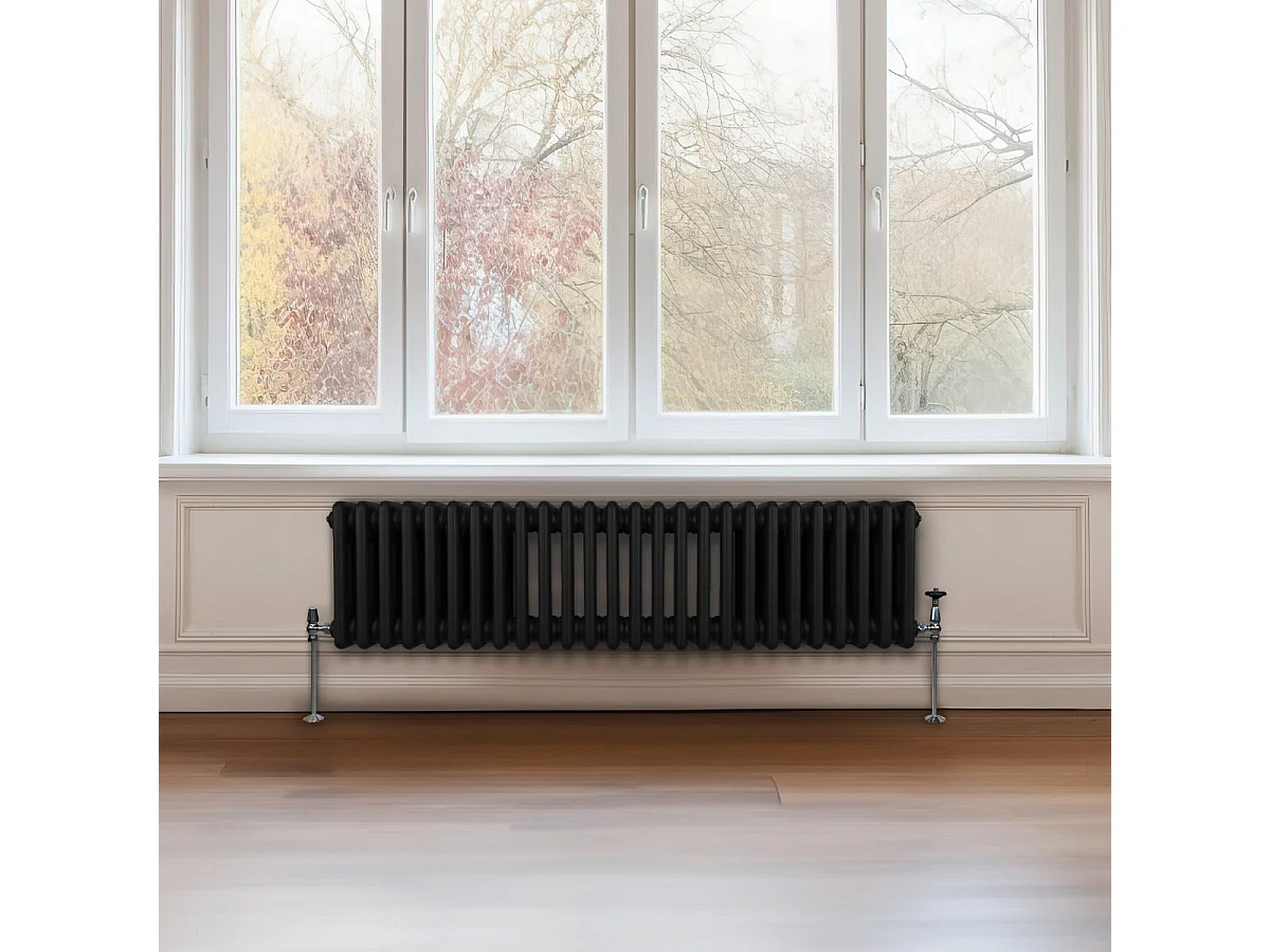 Tradycyjny grzejnik 3-kolumnowy - 300 x 1192 mm - czarny