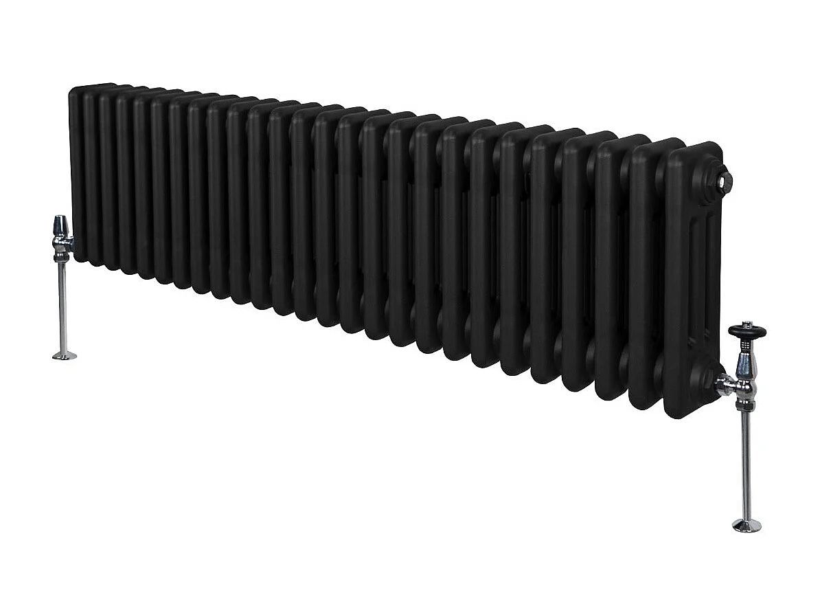 Tradycyjny grzejnik 3-kolumnowy - 300 x 1192 mm - czarny