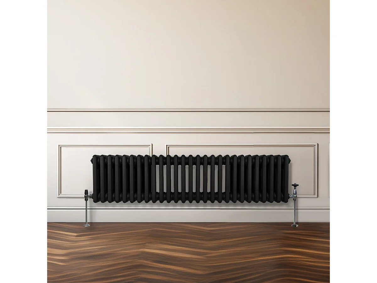 Tradiční třísloupový radiátor - 300 x 1192 mm - černý