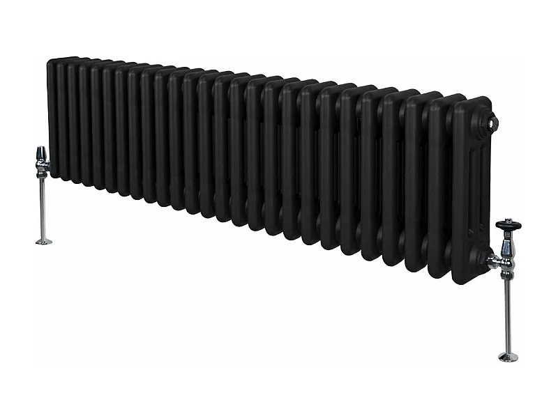 Tradycyjny grzejnik 3-kolumnowy - 300 x 1192 mm - czarny