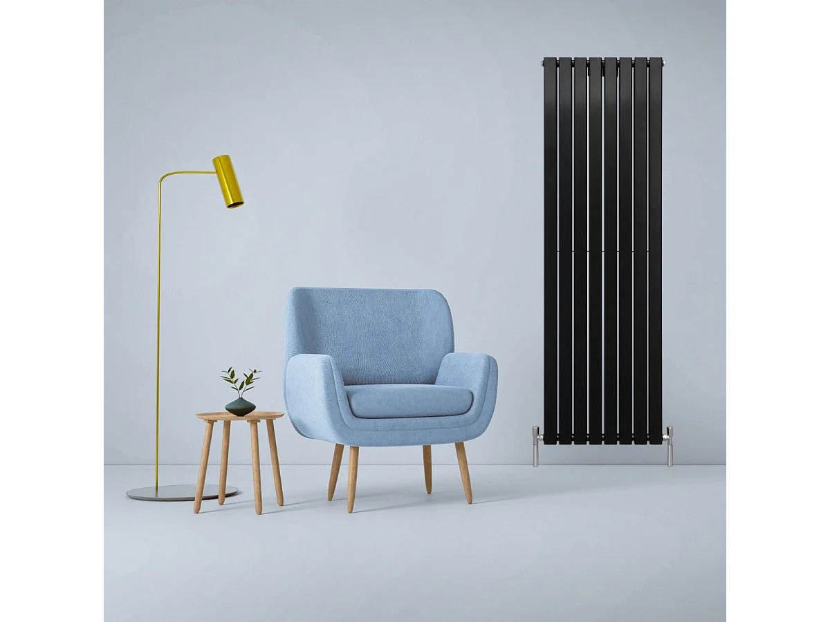 Radiadores Panel Plano Diseñador 1800x560mm Calefacción Central – Negro Mate