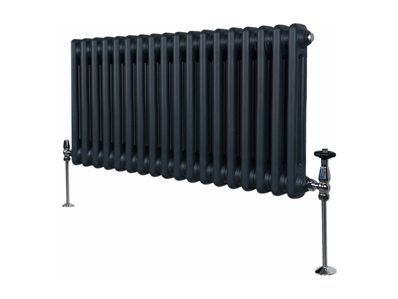 Radiador Tradicional 2 Columnas Calefacción Central Horizontal Gris Antracita 30x83cm