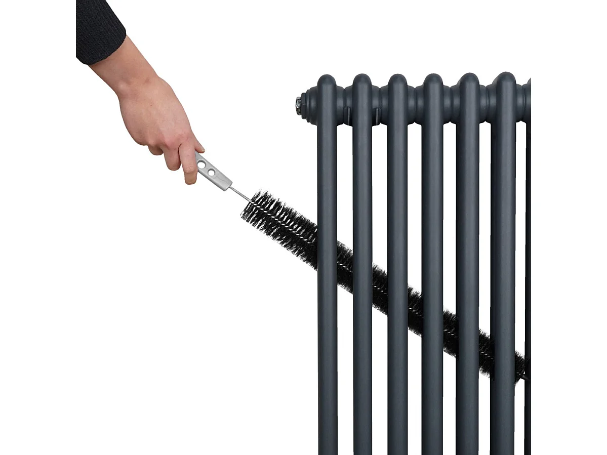 Radiador Tradicional 2 Columnas Calefacción Central Horizontal Gris Antracita 30x83cm