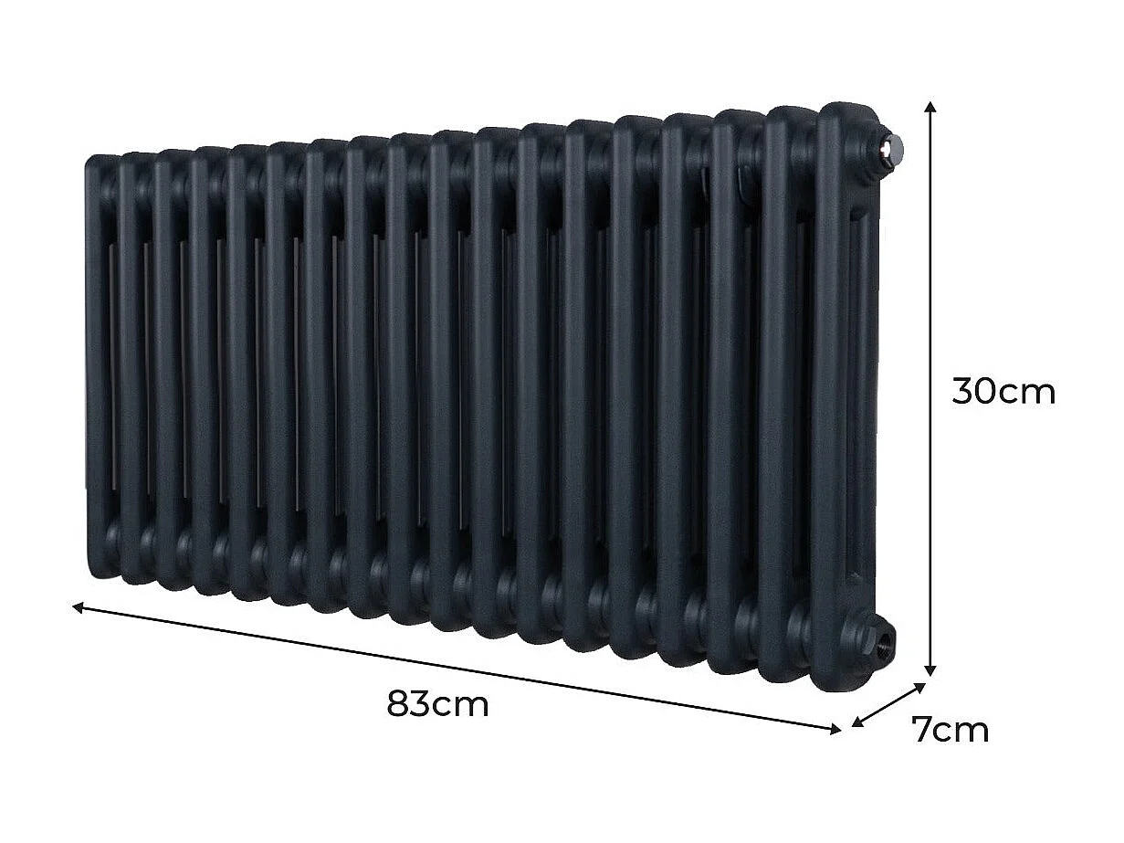 Tradycyjny grzejnik 2-kolumnowy - 300 x 832 mm - antracytowy szary