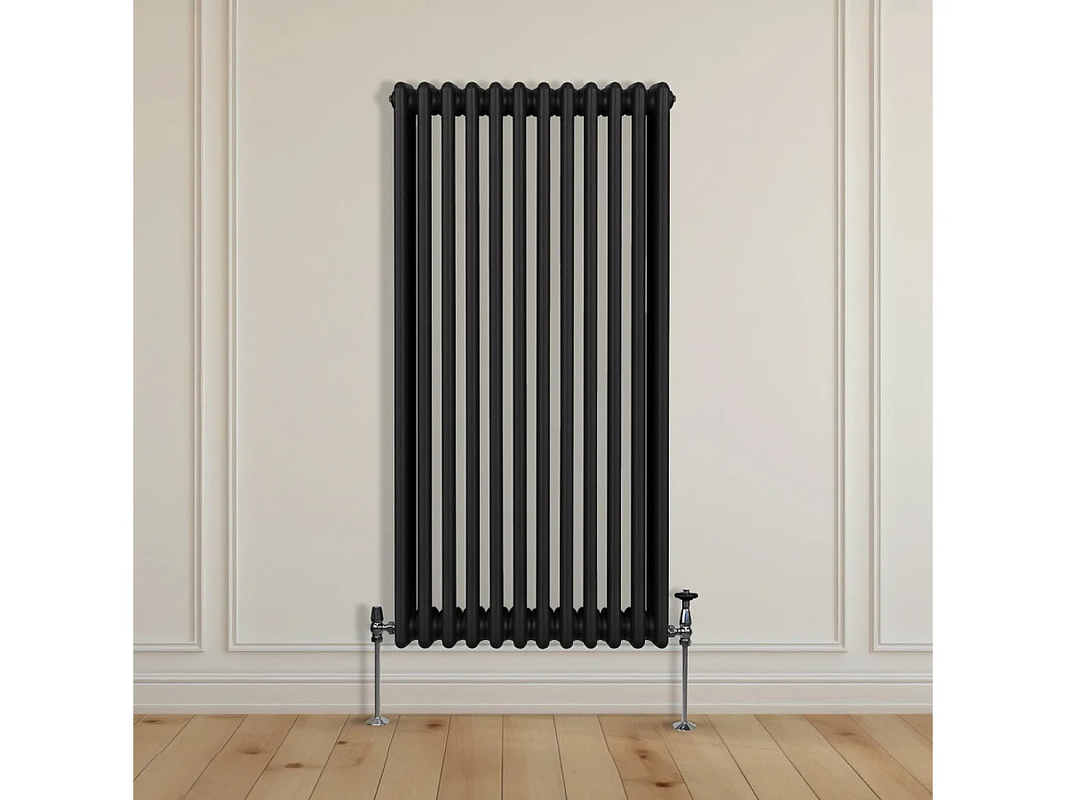 Traditional 3 Column Radiator - 1500 x 562mm - Black