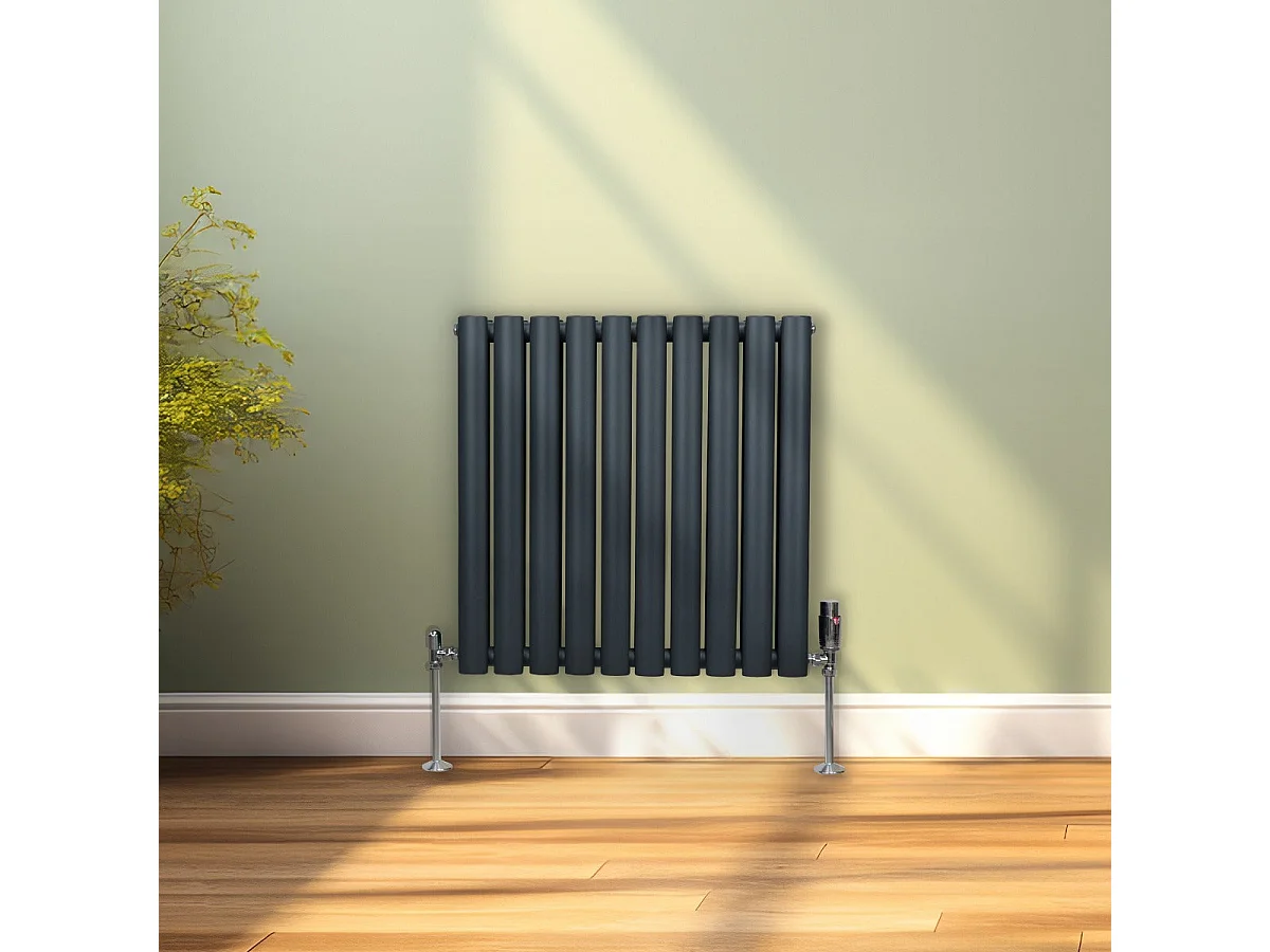 Radiatore a colonna ovale - 600 mm x 600 mm - Grigio Antracite