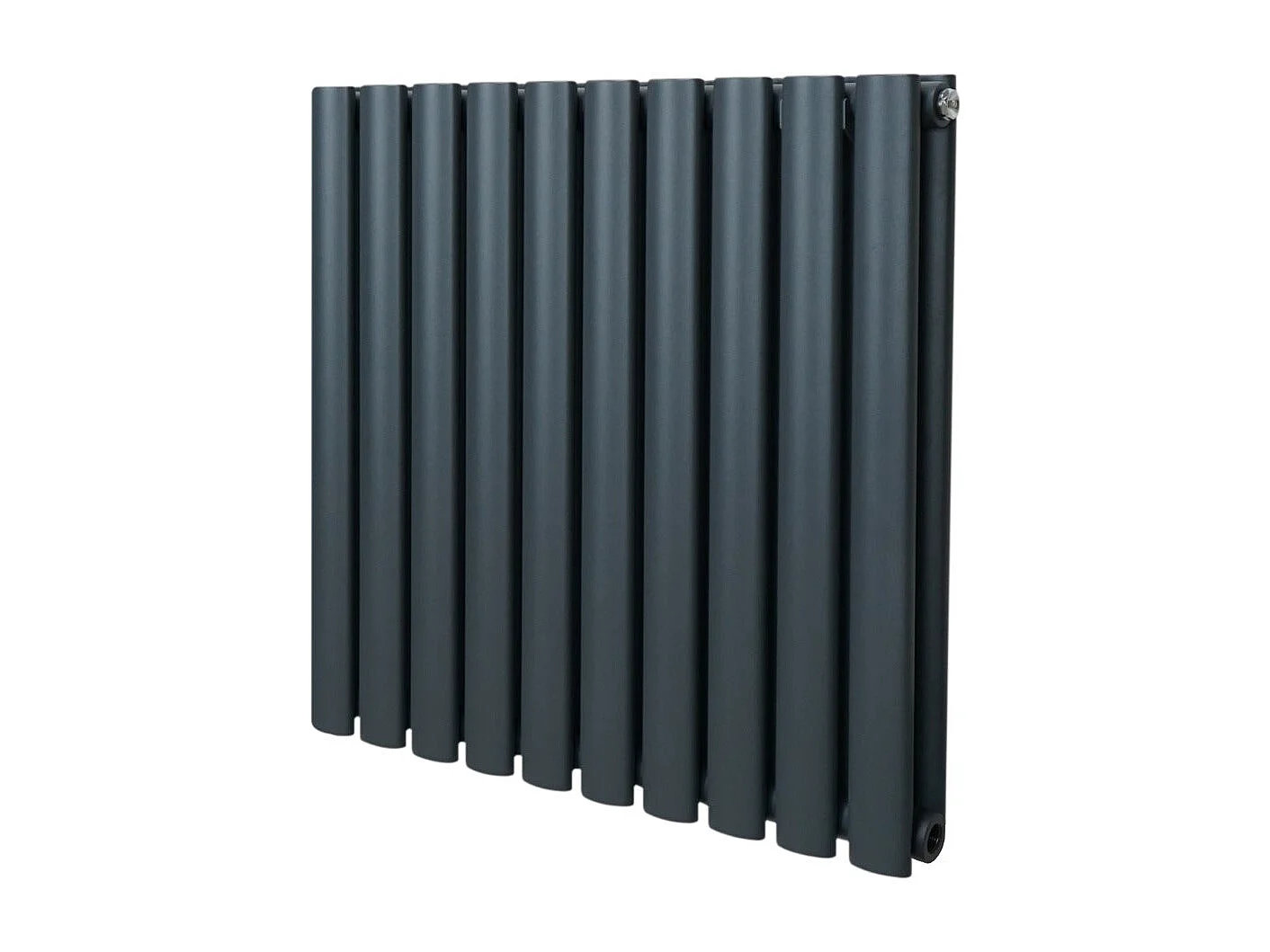 Oval søjleradiator – 600 mm x 600 mm - Antracitgrå