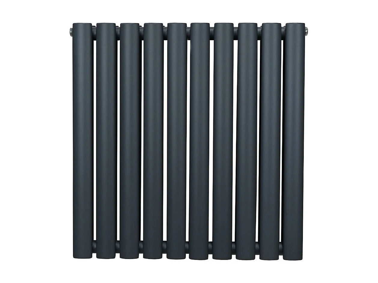 Oval søjleradiator – 600 mm x 600 mm - Antracitgrå