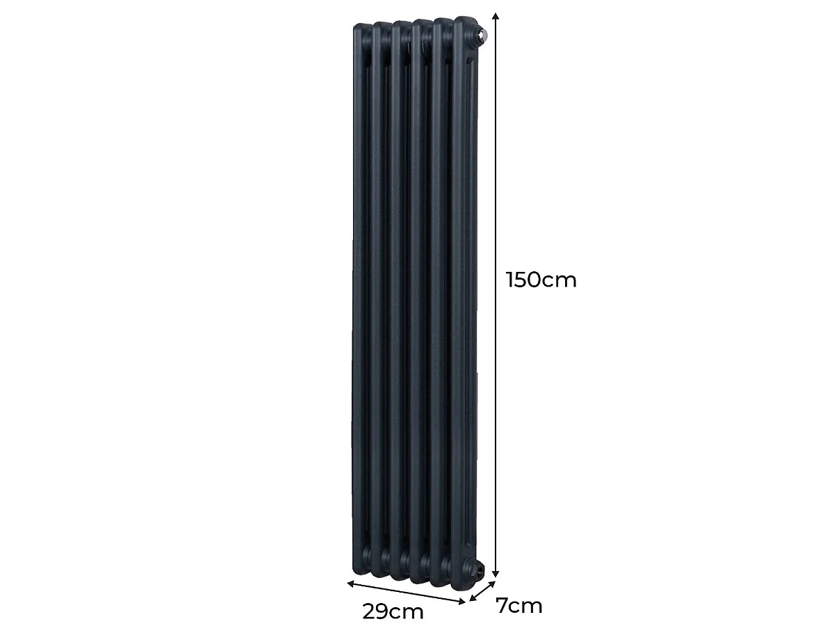 Radiateur Traditionnel à 2 Colonnes – 1500 x 292 mm – Gris Anthracite