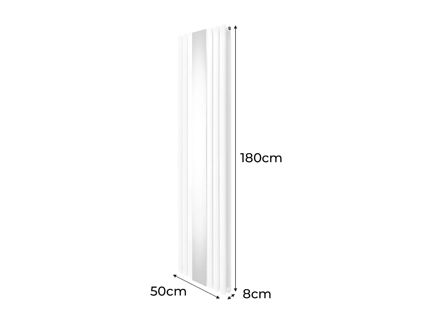 Radiatore Pannelli Ovali a specchio - 1800 mm x 500 mm - Bianco