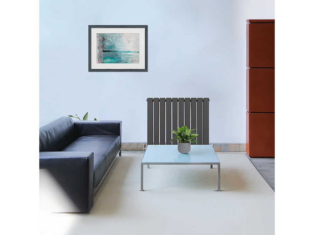 Radiadores Panel Plano Diseñador 600x700mm Calefacción Central- Gris Antracita