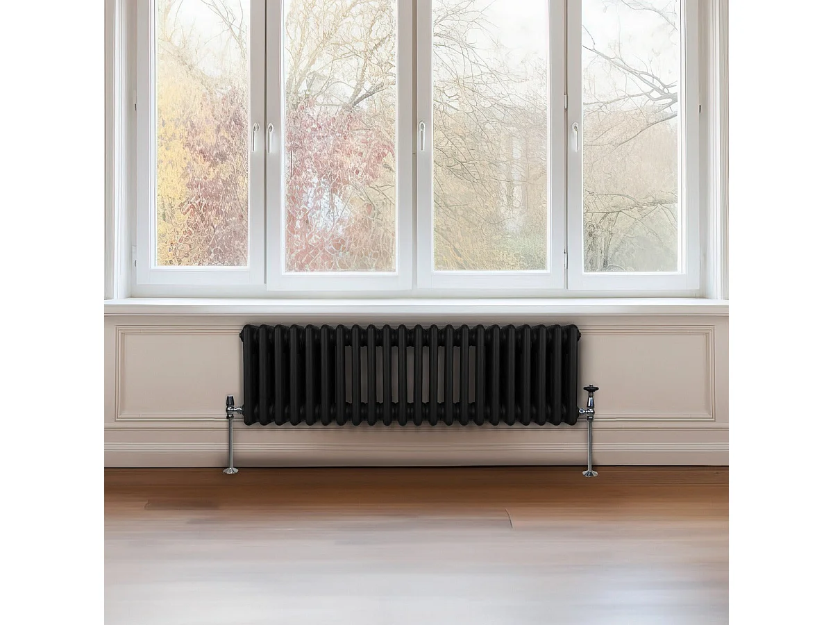 Radiatore Termosifone a 3 colonne - 300 x 1012mm - Nero