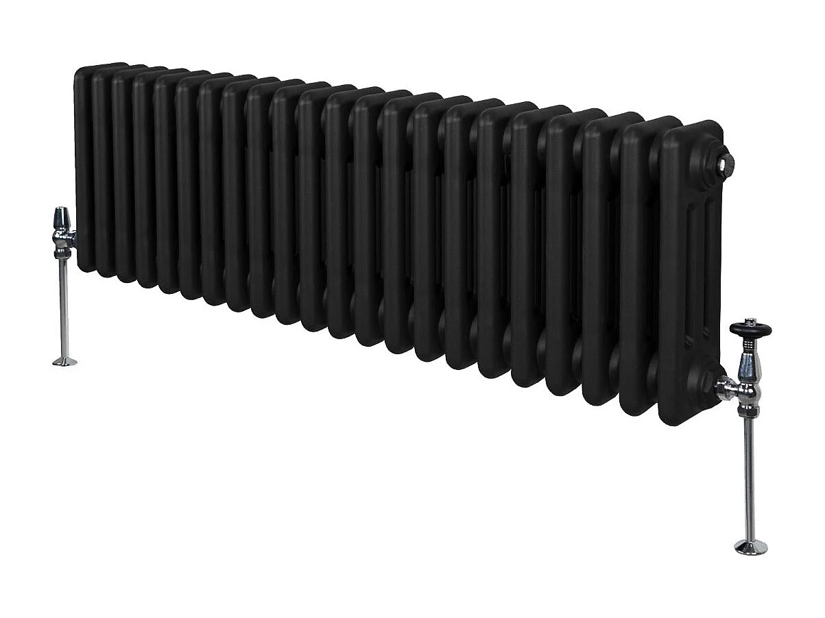 Tradycyjny grzejnik 3-kolumnowy - 300 x 1012 mm - czarny