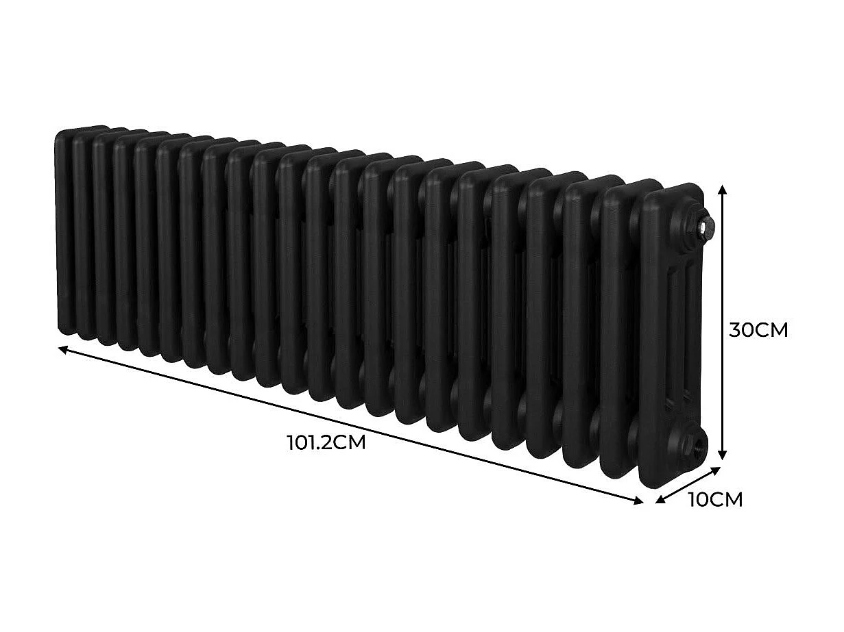 Tradycyjny grzejnik 3-kolumnowy - 300 x 1012 mm - czarny
