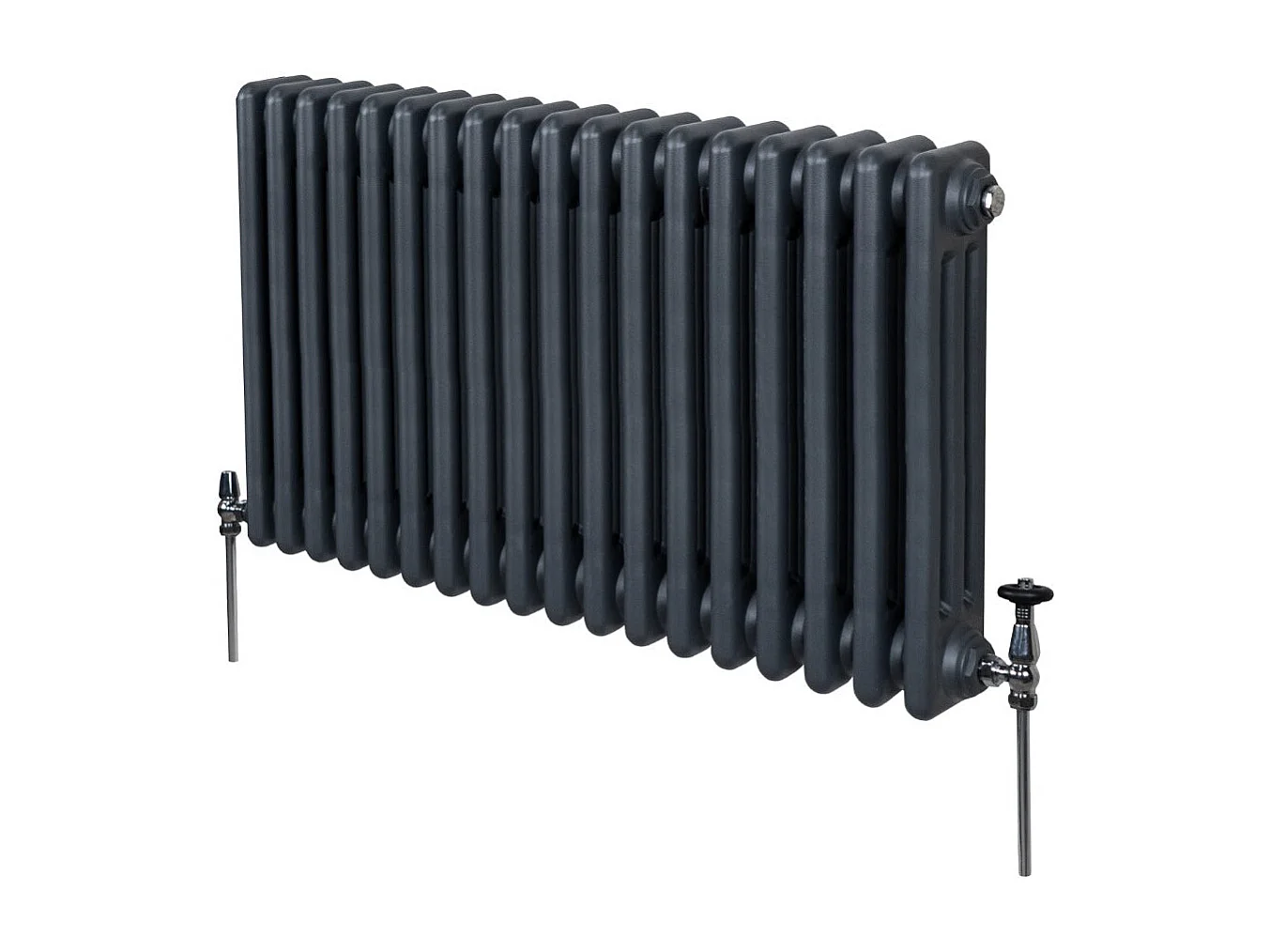 Tradycyjny grzejnik 3-kolumnowy - 600 x 832 mm - antracytowy szary