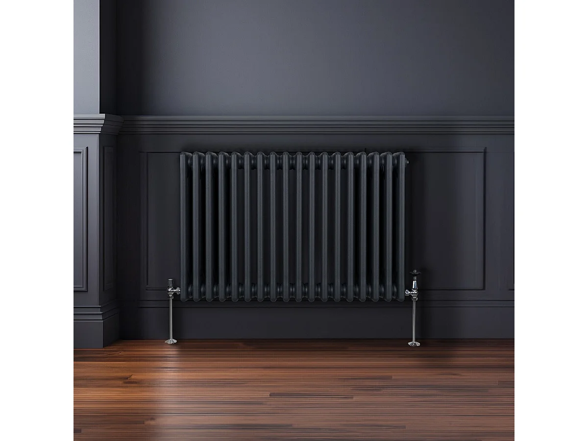 Tradycyjny grzejnik 3-kolumnowy - 600 x 832 mm - antracytowy szary