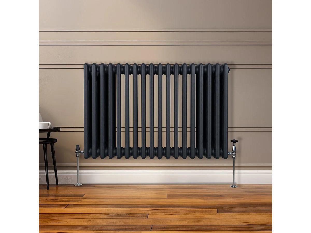 Traditional 3 Column Radiator - 600 x 832mm - Anthracite Grey