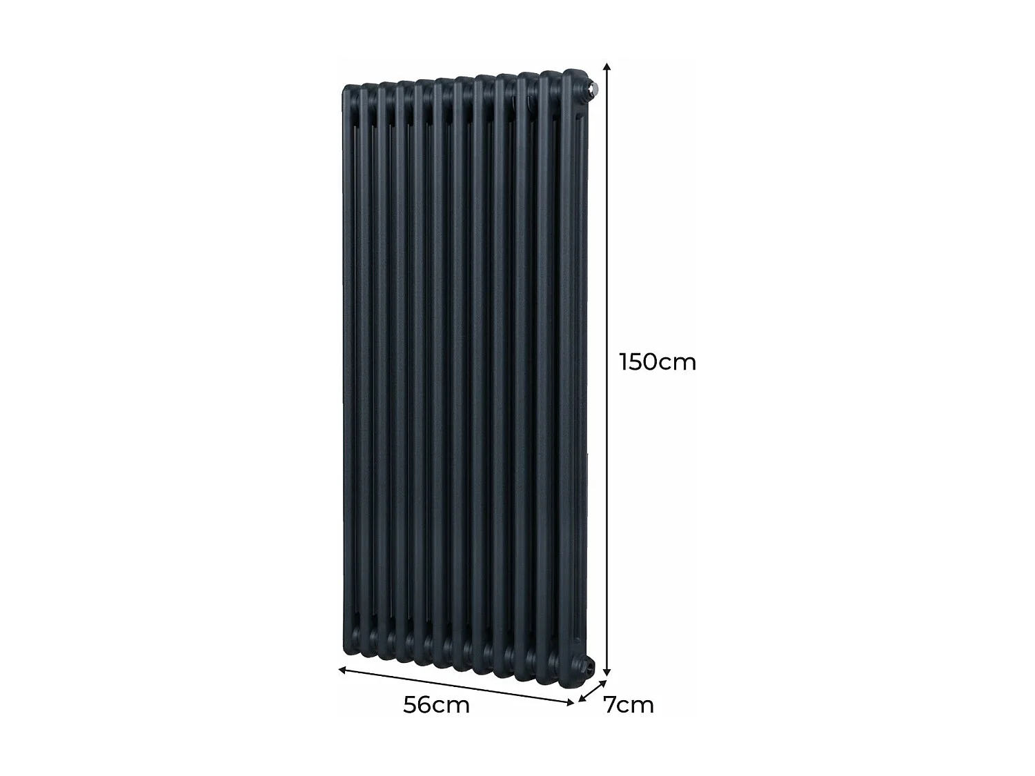 Radiateur Traditionnel à Double Colonne – 1500 x 562 mm – Gris Anthracite