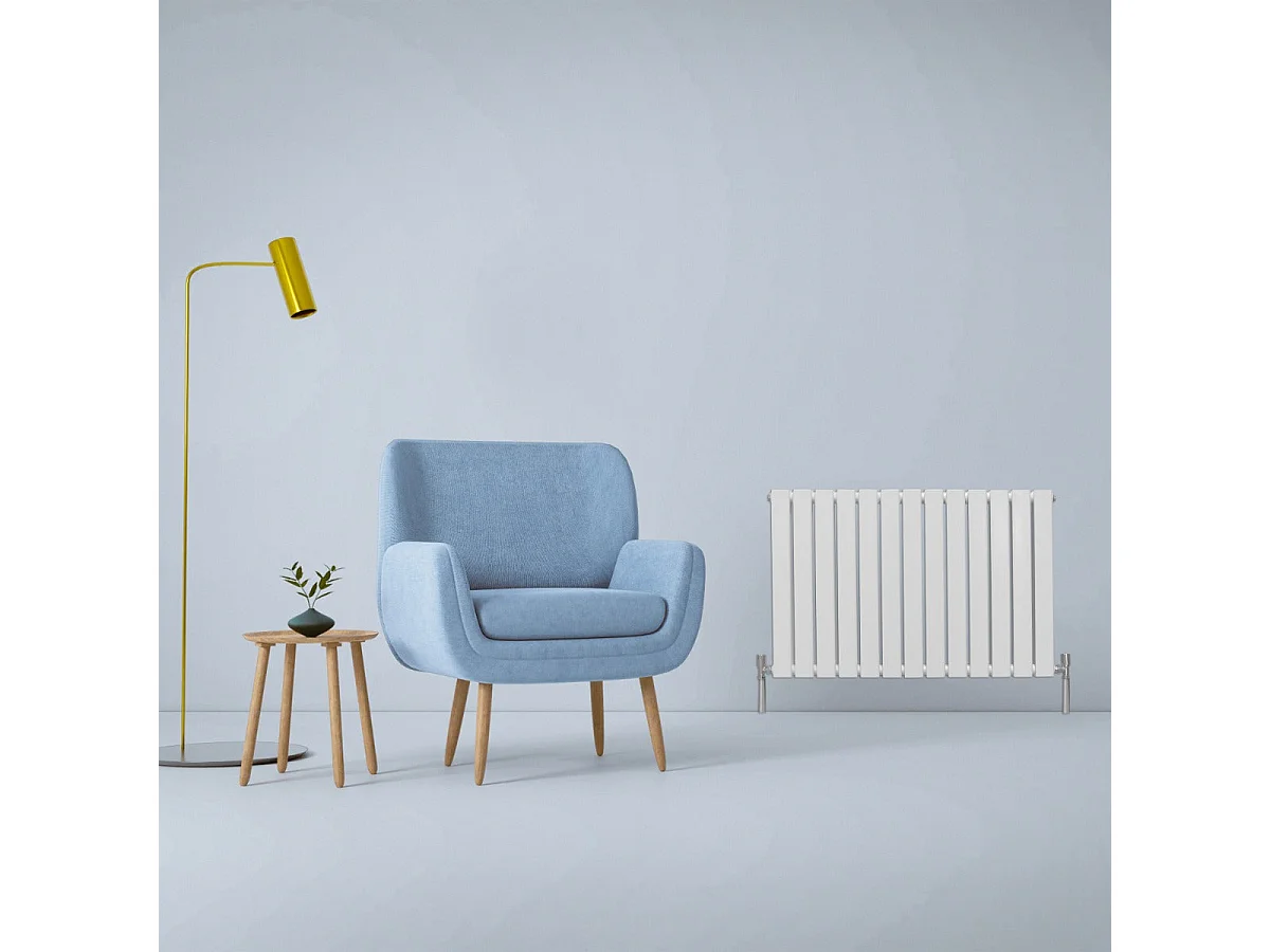 Grzejniki panelowe designerskie, połyskujące, białe, 600 mm x 910 mm