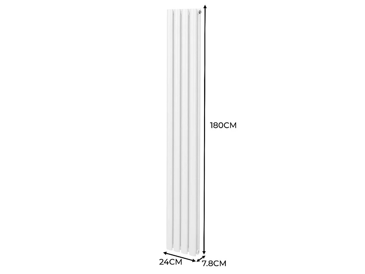 Grzejnik kolumnowy owalny – 1800 mm x 240 mm – biały