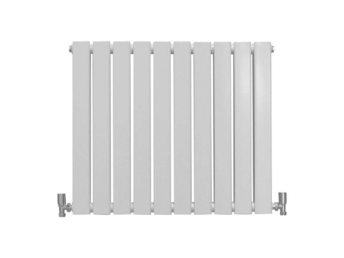 Grzejnik panelowy designerski, połyskujący, biały, 600 mm x 700 mm
