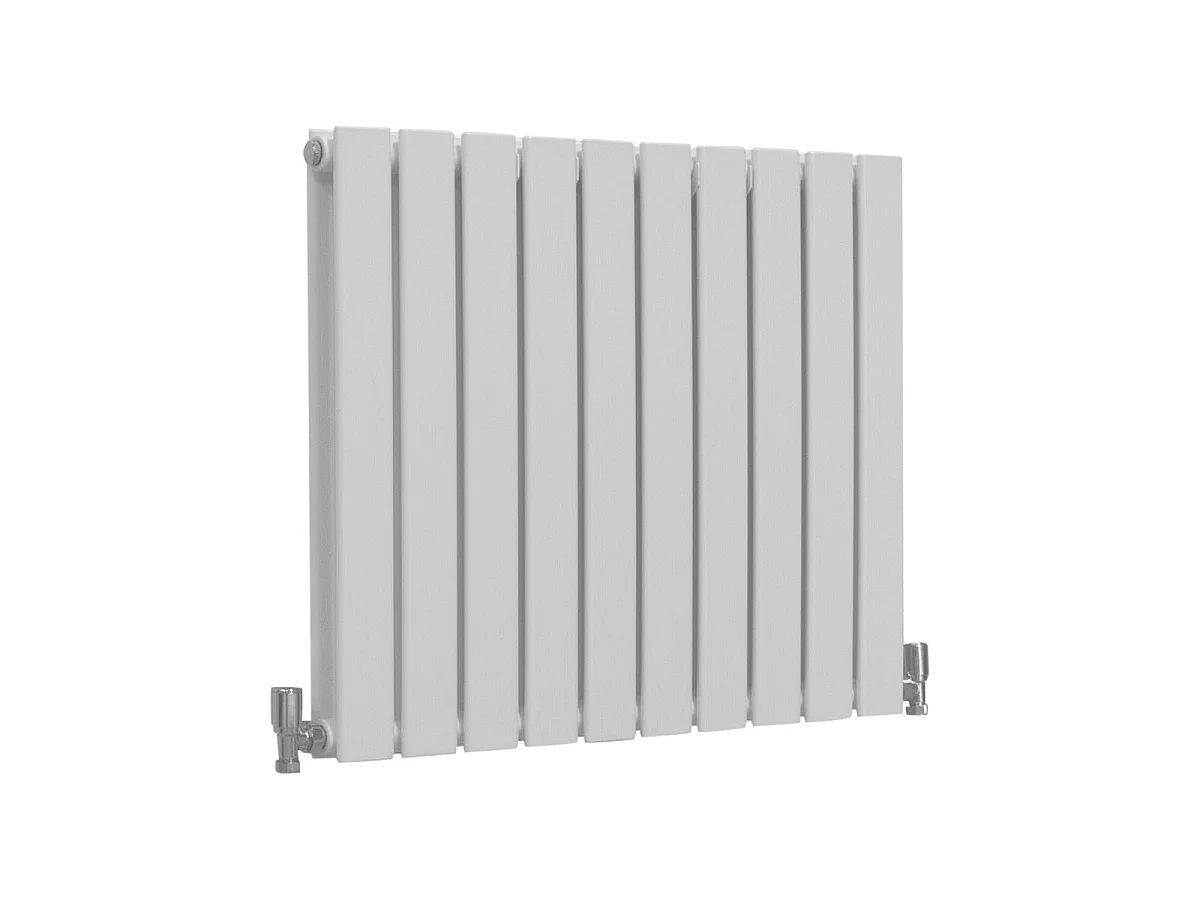 Grzejnik panelowy designerski, połyskujący, biały, 600 mm x 700 mm