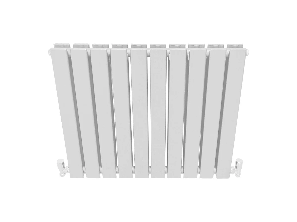 Grzejnik panelowy designerski, połyskujący, biały, 600 mm x 700 mm